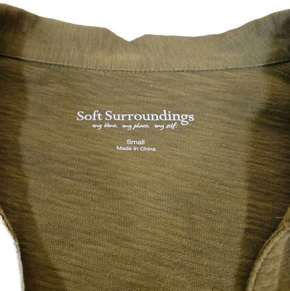 Soft Surroundings 3 Quarter Inch Sleeves Tunic Top, NWOT, Green, Small - Picture 6 of 12